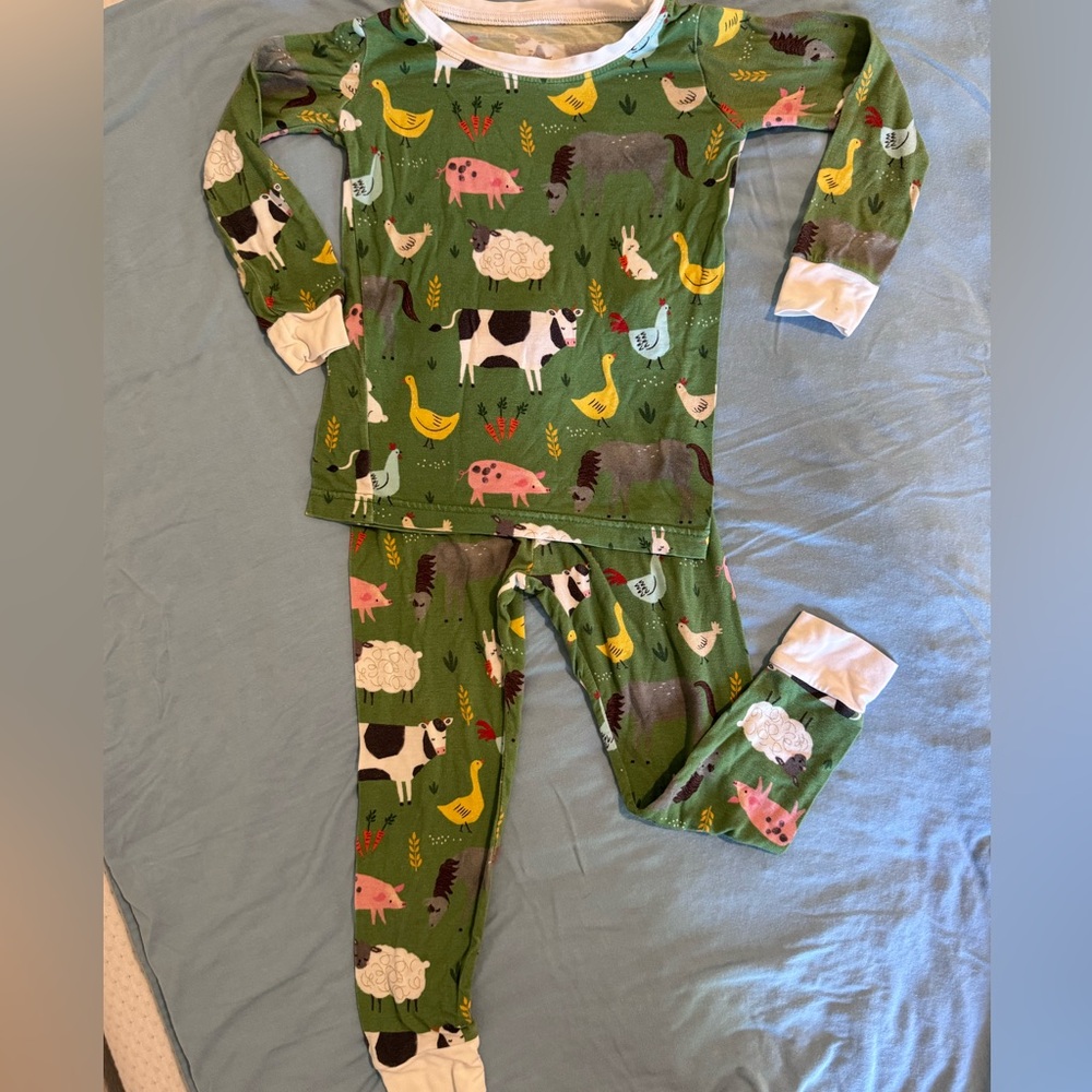 Little Sleepies GREEN Farm Animals 18-24 months